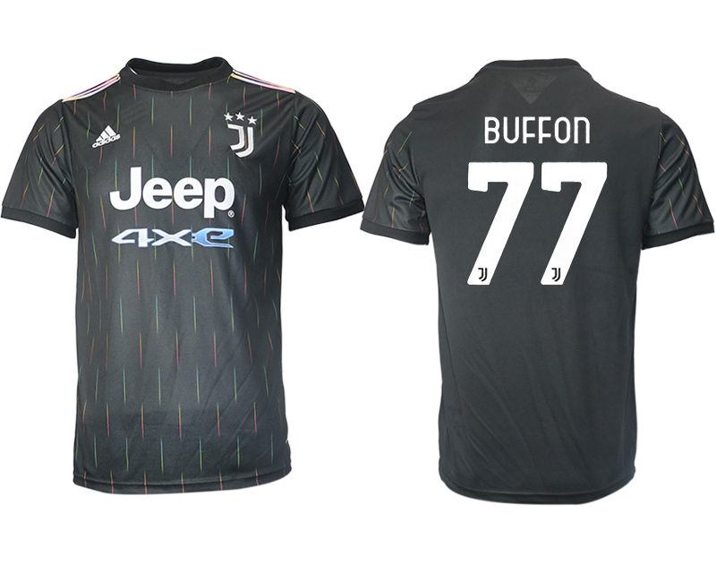 Men 2021-2022 Club Juventus away aaa version black #77 Soccer Jersey